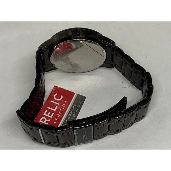 Relic ZR12053 Men's Black Stainless Steel Analog Dial Quartz Wrist Watch Ee210 - Picture 10 of 11